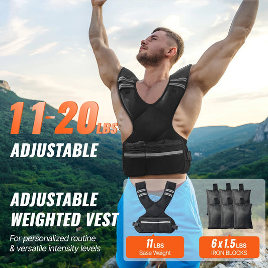 UpLifted Adjustable Weighted Training Vest (11–20lb)